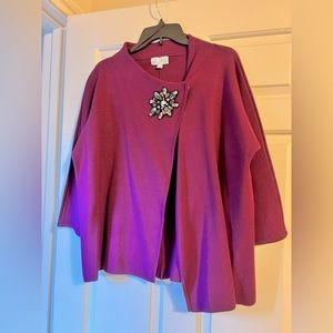Women’s JM Collection sweater burgundy sz Large